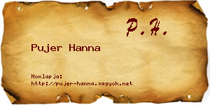 Pujer Hanna névjegykártya